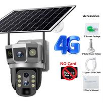 3 objektyvų 4G kamera 12MP 4G SIM kortelės saulės CCTV kamera PTZ 10x priartinimas lauko belaidė 3 ekranų baterijos apsaugos 4G IP kamera V380Pro 4G camera