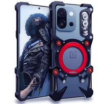 Prabangus tuščiaviduris metalinis dėklas Oneplus 13T, dangtelis Oneplus 13R 13s 13, aliuminio buferis, įmontuotas 360° laikiklis su apsauga OnePlus 13R sidabras
