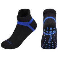Plus Size Yoga Pilates Socks Women Men Sport Terry Cotton Anti-Slip Compression Fitness Gym Dance Playground Floor Ankle Sock L US 9-12 EU 39-44 mėlyna
