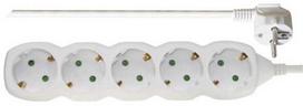 Ilgintuvas su įžeminimu 5-viet./3m/3x1.5mm baltas