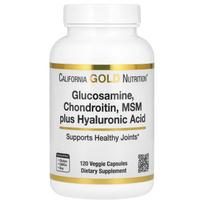California Gold Nutrition, Gliukozaminas Chondroitinas, MSM plius Hialurono rūgštis, 120 daržovių kapsulių