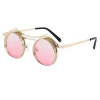 New Retro Fashion Steampunk Round Sunglasses for Women Men Versatile Retro Mesh UV400 Protection Beach Shades Glasses