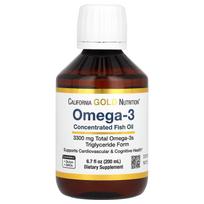 Kalifornijos auksinė mityba, ypač stiprūs Omega-3 žuvų taukai iš Norvegijos, natūralus citrinų skonis, 6,7 fl uncijos (200 ml)