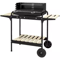 Medžio anglių kepsninė BBQ rūkykla su ratukais 103x47x95 cm