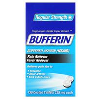 Bufferin, buferinis aspirinas (NVNU), įprasto stiprumo, 650 mg, 130 dengtų tablečių (325 mg vienoje tabletėje)