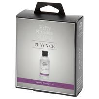 Penkiasdešimt pilkų atspalvių Play Nice - vanilės kvapo jutiminis masažo aliejus (90 ml)