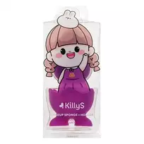 KILLYS_Tamagotchi Mergaitė makiažo kempinėlė su stovu Violetinė 1 vnt.