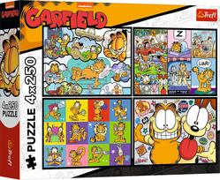 Trefl GARFIELD 4x250 det. dėlionių rinkinys „Garfieldas“