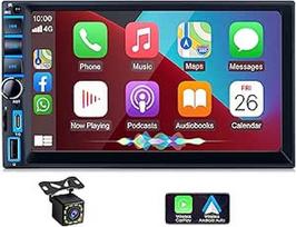 "Apple Carplay" ekranas, "Android" automobilio ekranas 7 colių 2 DIN radijo imtuvas Automobilinis radijo imtuvas "Bluetooth 5.1", automobilio atkūrimo ekranas su jutikliniu ekranu, 7 spalvotos lemputės, telefono ryšys, galinio vaizdo kamera+, RDS, C tipo