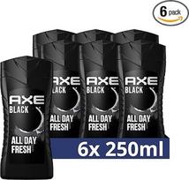 "Axe Black" dušo želė ir šampūnas "3-in-1", ilgai išliekantis gaivus ir kvepiantis, dermatologiškai patikrintas, 250 ml, pakuotė po 6 vnt.