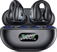 "Bluetooth" ausinės, atviros ausys, "Bluetooth 5.3" ausinės, atsparios vandeniui su 4 mikrofonais, 36 valandų "Bluetooth" ausinės su spaustuku, LED ekranas, USB-C, belaidės ausinės sportui IP6