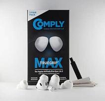 "Comply TrueGrip MAX" "Apple AirPods Pro" (1 ir 2 kartos) "SmartSkin" technologijos baltos spalvos įvairių dydžių S/M/L atminties putų pakaitiniai ausų kištukai, 3 poros