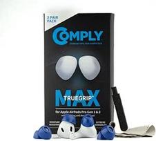 "Comply TrueGrip Max" pakaitiniai "Apple AirPods Pro 1" ir "Apple AirPods Pro 2" ausų antgaliai iš atminties putų, ilgalaikis komfortas, maksimalus patvarumas, saugus prigludimas, puiki triukšmo izoliacija, mėlyni (S/M/L) (3