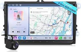 "Eonon" 9 colių automobilinis radijas "Volkswagen Seat Skoda Polo Golf V/VI Android 13 8+128GB 4G CarPlay Android Car WiFi GPS Bluetooth DSP EQ MirrorLink Palaiko OBDII atbulinės eigos kamerą VWX6S-Pro