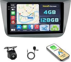 "Hikity Android 15 4+128G" automobilinis radijas "Seat Altea 2004-2015" su 9 colių "Incell" jutikliniu ekranu, 2DIN automobilinis radijas su belaidžiu "Carplay Android Car", FM/RDS radiju, "Bluetooth", GPS, "WiFi", MIC + atbulinės eigos sistema