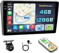 "Hikity Android 15 4+128G" automobilinis radijas "Peugeot 407 2004-2011" su 9 colių jutikliniu ekranu, automobilinis radijas 2DIN su belaidžiu "Carplay Android Car", FM/RDS radijas BT GPS WiFi atbulinės eigos kamera + mikrofonas