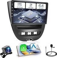"Hikity" 2+64GB "Android 15" automobilinis radijas "Toyota Aygo/Peugeot 107/Citroen C1 2004-2014" radijo stotis, 10,1 colio IPS jutiklinio ekrano radijas su galinio vaizdo kamera, "Bluetooth", navigacija, "WiFi