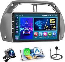 "Hikity" 2GB + 64GB "Android 15" automobilinis radijas "Toyota RAV4" 2001-2006 m. Radijas Belaidis "CarPlay" "Android" automobilinis "Bluetooth" 9 colių ekranas automobilinis radijas su navigacija atbulinės eigos kamera