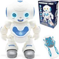 "Lexibook Powerman First ROB16", mano pirmasis išmanusis interaktyvus žaislas, mokomasis robotas, žaislas vaikams, šoka, groja muziką, berniukas, mergaitė, baltas/mėlynas