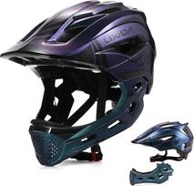 "Lixada" vaikiškas dviratininko šalmas Viso veido nuimamas Unisex 52-58 cm vaikiškas šalmas "2-in-1" integruotas reguliuojamas dydis su nuimama smakro apsauga Inline šalmas dviračiams, riedlentėms