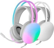 "Mars Gaming MH-Glow", 360° Full Chroma RGB srauto ausinės, triukšmą slopinantis mikrofonas, itin lengvos, atminties putos, "Windows/PS4/PS5/XBOX Series X|S/ONE/Mac/Switch/Switch 2/Smartphone/Tablet, baltos spalvos