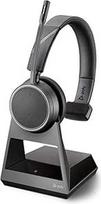 "Plantronics Voyager 4210 Office Headset" (Poly) - monofoninės "Bluetooth" ausinės su mikrofonu virš galvos, triukšmo slopinimu ir įkrovimo stotele - jungiamos prie mobiliojo ir fiksuotojo ryšio telefono - komandos, "Zoom" ir kt.