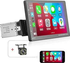 "Podofo" 1Din automobilinis radijas "Carplay" ir "Android" automobilis, 9 colių "Bluetooth" automobilinis radijo imtuvas su "iPhone Android Mirror Link/SWC/FM radijas/AUX/Colorful Lamp + atbulinės eigos kamera
