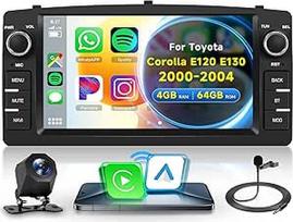 "Rimoody" 4G + 64G "Android" automobilinis radijas "Toyota Corolla" E120 E130 2000-2007 BYD F3 2006-2013 su belaidžiu "Carplay" "Android" automobiline navigacija GPS WiFi 7 colių radijas su "Bluetooth" FM/RDS/32 EQ/USB/SWC gale