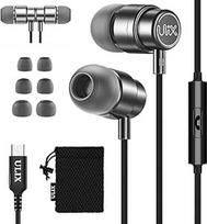 "UliX Rider" USB C ausinės, 5 metų garantija "iPhone 16 15 Pro Max Plus" "Samsung Galaxy S24 S23 Ultra S22 S21 FE S20 A53 A54", USB C tipo ausinės su mikrofonu "In-Ear" su kabeliu "iPad Pro 2022