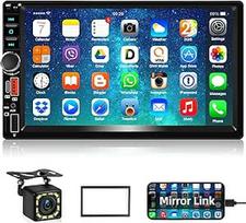 2 DIN "Bluetooth" automobilinis radijas su tuo pačiu vaizdo dalijimusi, 7 colių HD jutiklinis ekranas, automobilinis stereofoninis MP5 grotuvas, palaiko "Bluetooth/MirrorLink/FM/USB2.0/AUX/Charging/Remote Control + atbulinės eigos kamera