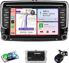 2 DIN Android automobilinis radijas VW Golf 5 6 Polo Skoda Seat Passat 7 colių ekrano automobilinis radijas su Apple CarPlay ir Android Car, MirrorLink, GPS, WiFi ir Bluetooth, FM/AM/RDS