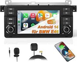2 DIN automobilinis radijo imtuvas su ekranu BMW E46 sedanui Touring Coupé kabrioletui M3 Compact Rover 75 MG ZT su "CarPlay", "Android Car", 7 colių, valdymu vairu, DAB+, EQ, MirrorLink, GPS