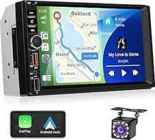 2 DIN radijo imtuvas, palaikantis belaidę "CarPlay" ir "Android Car", 7 colių 2 DIN automobilinio radijo imtuvo jutiklinis ekranas su "Bluetooth", "Mirror Link FM EQ Type C", AUX, SWC, vairo valdymu, atbulinės eigos kamera