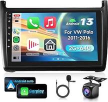 2+64G8-Core 9 colių automobilinis radijo imtuvas "Bluetooth" VW Polo 2011-2016 Carplay Android automobiliams, DSP, WiFi GPS Navi RDS/FM, Android 15 radijo imtuvas 2 DIN su AHD atbulinės eigos kamera