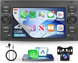 2G + 64G "Android" automobilinis radijas "Ford Focus Fiesta C/S-Max Transit Galaxy Mondeo Connect 7 colių jutiklinio ekrano automobilinis radijas su belaidžiu "Carplay" "Android" automobiline "Bluetooth" navigacija GPS FM/RDS/EQ WiFi atbuline eiga