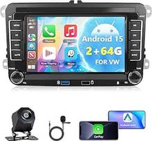 2GB + 64GB automobilinis radijas su GPS navigacija VW Passat B6 T5 Golf 5 6 Polo 6R Tiguan T5 Jetta Seat Skoda, 7 colių jutiklinis ekranas Wireless Carplay Android Car WiFi MirrorLink FM RDS Canbus