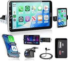 4 + 64 G: Hodozzy Android 15 automobilinis radijas 1 DIN su 10,1 colio nuimamu ekranu su belaidžiu Carplay Android automobiliu, automobilinis radijas Bluetooth 5.0 su DSP/WiFi/GPS/RDS/FM/Bluetooth 5.0/USB + atbulinės eigos kamera