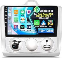 4+128G "Android 15" automobilinis radijas "Ford Focus Mk2 Mk3 Exi MT 2 3 2004-2011", 9 colių "Incell" jutiklinio ekrano radijas su belaidžiu "CarPlay" ir "Android Car Bluetooth 5.0" GPS WiFi FM/RDS 32EQ+ AHD galinio vaizdo kamera