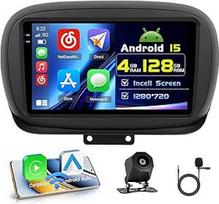 4+128G "Android" automobilinis radijas su ekranu, skirtas "Fiat 500X" 2014-2020 m. Belaidis "Carplay", automobilinis radijas su navigacija, 9 colių įstrižainės ekranas, "Android Car/FM/RDS/Reversing Cam