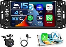 4+128G Automobilinis radijo imtuvas Jeep Wrangler Radio 2007-2018 Android 15 su 7 colių vidiniu ekranu Palaiko Wireless Carplay ir Android Car Mirror Link Radio FM/RDS GPS WiFi BT SWC