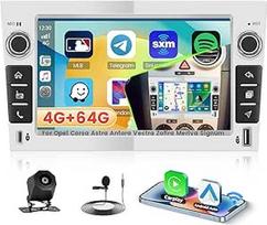 4+64G Android 15 Autoradio für Opel Corsa Astra Antara Vectra Zafira Meriva Signum mit Carplay Android Auto, 7 Zoll AutoRadio(silbern) Incell Touchscreen GPS BT EQ WiFi RDS FM SWC MIC Rückfahrkamera