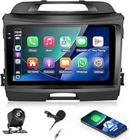 4+64G automobilinis radijas Kia Sportage 2010-2016 su belaidžiu Carplay/Android Car, 9 colių Android jutiklinis ekranas GPS navigacija/WiFi/USB/FM/RDS/SWC/Canbus/Bluetooth/EQ+AHD kamera + mikrofonas