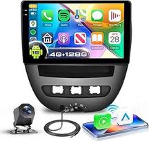 4G + 128G automobilinis radijas "Android 15", skirtas "Toyota Aygo" / "Peugeot 107" / "Citroen C1 2004-2014", 10,1 colio "In-Cell" HD jutiklinis ekranas su belaidžiu "Carplay" "Android" automobiliniu GPS "Wi-Fi" USB "Bluetooth" FM RDS