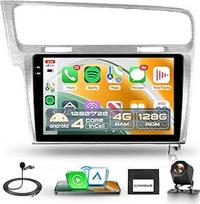 4G + 128G belaidis "Carplay" "Android" automobilinis radijas "VW Golf" 7 2013-2018 10.1 colių "Incell" jutiklinio ekrano automobilinis radijas su belaidžiu "Android" automobilio GPS navigacija WiFi Mirror Link Bluetooth FM/RDS/EQ/SWC Rear View