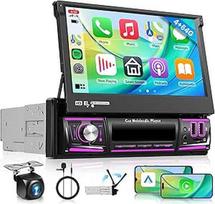 4G + 64G "Android" belaidis "Carplay" automobilinis radijas 1 DIN su 7 colių rankiniu ištraukiamu ekranu Jutiklinis ekranas su "Android" automobiline navigacija GPS Mirror Link Bluetooth FM/RDS/EQ/DSP vairo valdymas atbuline eiga