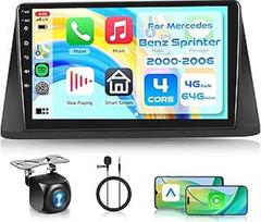 4G + 64G 9 colių "Android 15" automobilinis radijas "Mercedes Benz Sprinter 2000-2006" su "Carplay" "Android" belaidžiu jutikliniu ekranu 1280 x 720 navigacija GPS Mirror Link Bluetooth FM/RDS/DAB/DVR/EQ/USB WiFi SWC