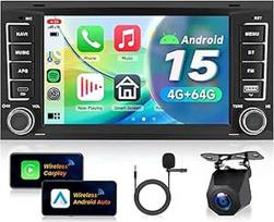 4G + 64G automobilinis radijas "Android 15", skirtas "VW Touareg 2004-2011 Transporter T5 Multivan 2004-2009", 7 colių HD jutiklinio ekrano radijas su belaidžiu "Carplay" "Android" automobiliniu GPS "Wi-Fi" USB C tipo "Bluetooth" FM RDS