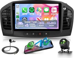 4G + 64G belaidis "Carplay Android" automobilinis radijas "Opel Insignia 2008-2013/Buick Regal 2009-2013" 9 colių "Incell" jutiklinio ekrano automobilinis radijas su "Android" automobiline GPS navigacija WiFi Bluetooth FM/RDS/EQ/SWC atbuline eiga