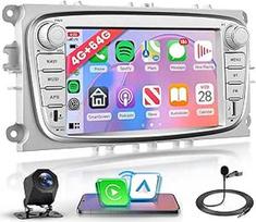 4G + 64G belaidis "Carplay" "Android" automobilinis radijas "Ford Focus II mk2 Mondeo S-Max C-Max Galaxy 7 colių automobilinis radijas su "Android" automobiline navigacija GPS WiFi Mirror Link Bluetooth FM/RDS/32 EQ/USB/SWC atbuline eiga