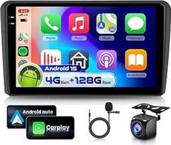 4G 128G VECHTEL 9 colių "Bluetooth" automobilinis radijo imtuvas "Audi A3" 2003-2013 m. "Carplay Android Car", "Android 15", EQ, WiFi GPS, "Mirror Link", RDS/FM radijas 2 DIN su AHD atbulinės eigos kamera
